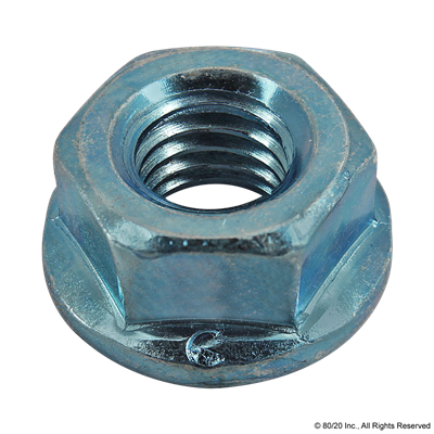 M8-1.25 FLANGED HEX HEAD NUT(BLUE ZINC)