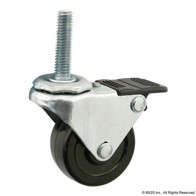 2 SWIVEL CASTER W/ 3/8-16 STEM W/ BRAK