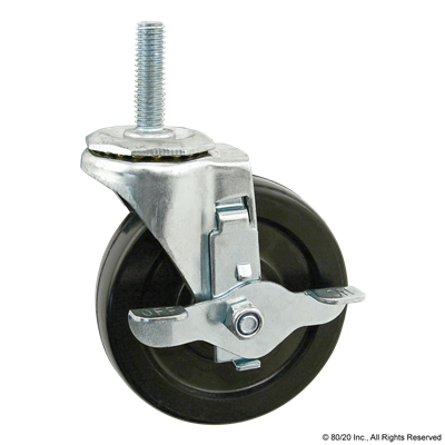 4 SWIVEL CASTER W/ 7/16-14 STEM W/ BRA