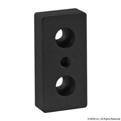 BLACK 25mm x 50mm BASE PLATE W/ M6 TAP