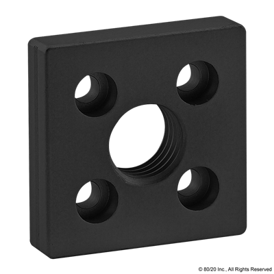 BLACK 50mm X 50mm BASE PLATE W/ M20 TAP