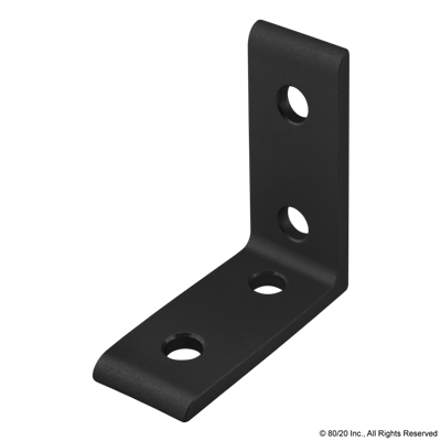 BLACK 25 S 4 HOLE INSIDE CORNER BRACKET