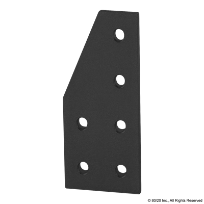 BLACK 25 S 6 HOLE 90 DEG FLAT PLATE