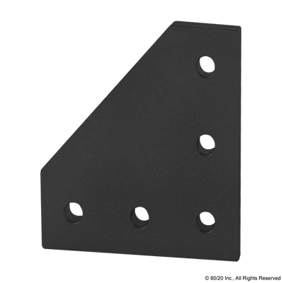 BLACK 25 S 5 HOLE 90 DEGREE FLAT PLATE