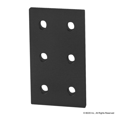 BLACK 25 S 6 HOLE FLAT PLATE