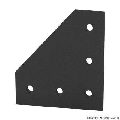 BLACK 30 S 5 HOLE 90 DEGREE FLAT PLATE