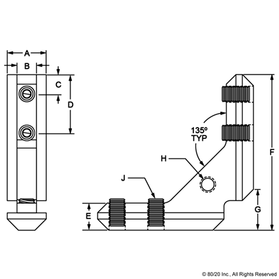 BLACK 15 S 90 DEG INSIDE CORNER CONNECT