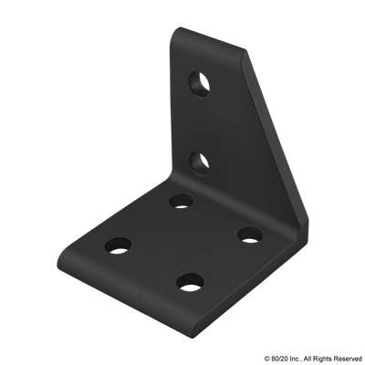 BLACK 10 S 6 HOLE INSIDE CORNER BRACKET