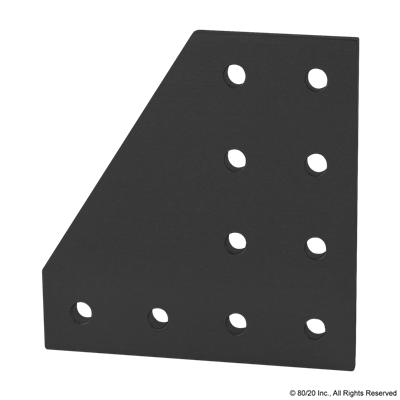 BLACK 10 S 10 HOLE 90 DEG FLAT PLATE