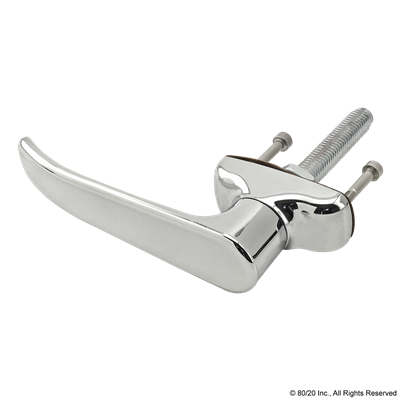 CHROME FURNITURE L-HANDLE - NON-LOCKING