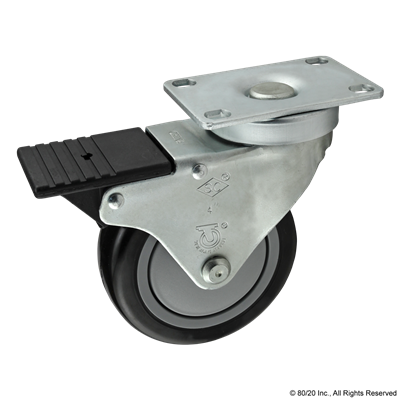 102mm DELUXE FLANGE MOUNT SWIVEL CASTER