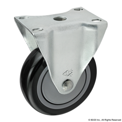 102mm DELUXE FLANGE MOUNT RIGID CASTER