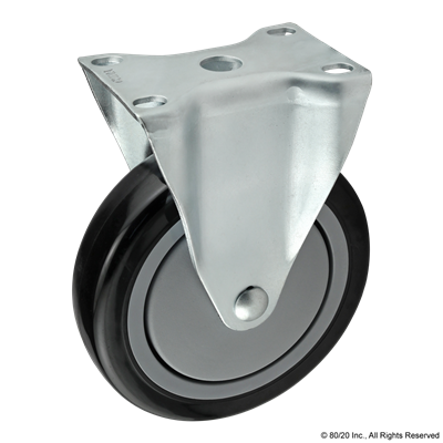 127mm DELUXE FLANGE MOUNT RIGID CASTER