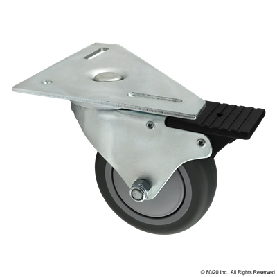 102mm TRIANGULAR TOP PLATE CASTER W/ BR