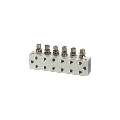 6-Station Block Needle Valve with Knob