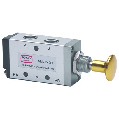 4-Way  5 Port Detented Push/Pull Valve