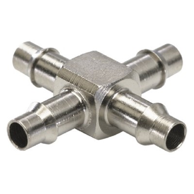 Barb Cross Fitting  3/32  (3)-1/8  ID