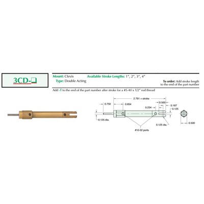 3/8 Cyl Double Acting Clevis Mnt