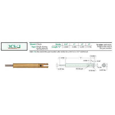 3/8  Cylinder  Single Acting  Spring Re