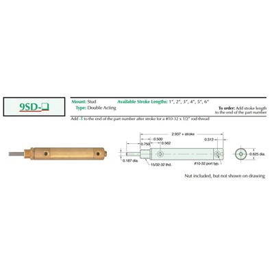 9/16 Double Acting Stud Mnt Cyl