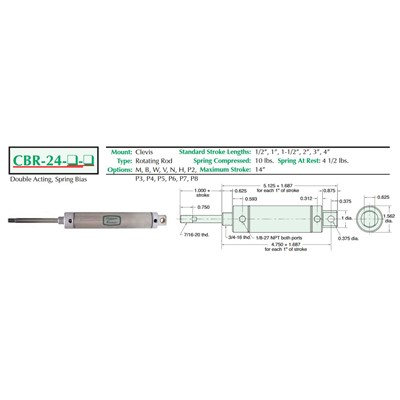 1 1/2 S/S Cyl Clevis Mnt Rotat