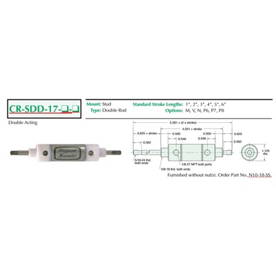 1 1/16  Bore CR S/S Cylinder  Stud Moun