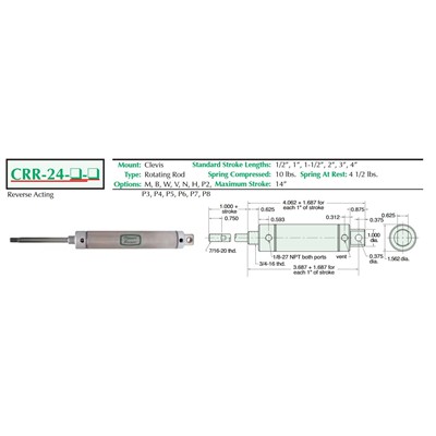 1 1/2 S/S Cyl Clevis Mnt Rotat