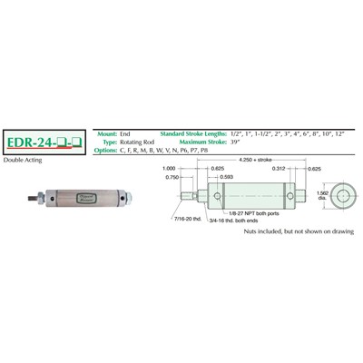 1 1/2 Bore S/S Cylilnder End Mnt Ro