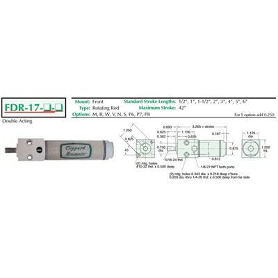 1 1/16 Bore S/S Cyl Front Mnt