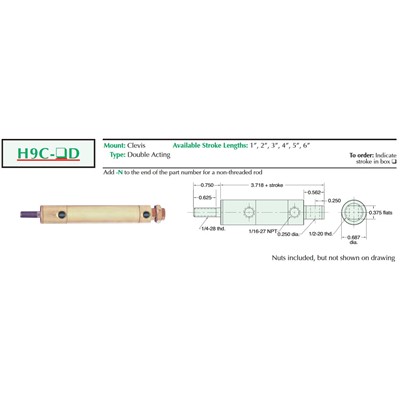 9/16 Heavy Duty Double Acting Clevis Mo