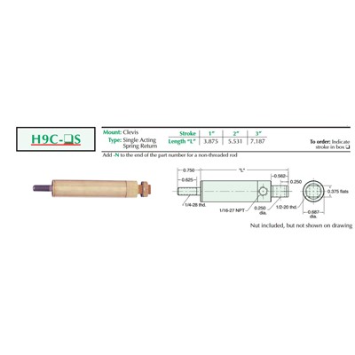 9/16 Heavy Duty Single Acting Clevis Mn