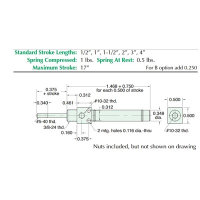 5/16  Bore S/S Cylinder  Stud Mount  Ro