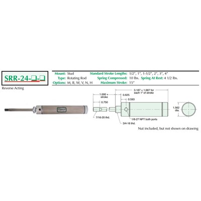 1 1/2 S/S Cylinder Stud Mount Rotatin