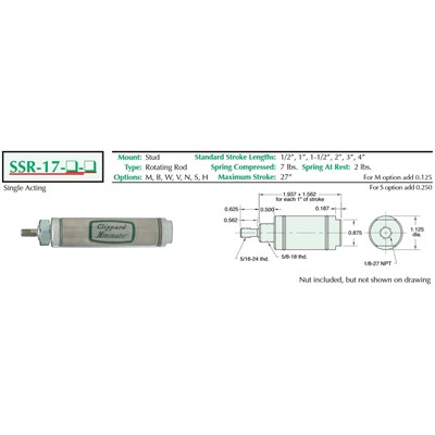 1 1/16 S/S Cylinder Stud Mount Rotati