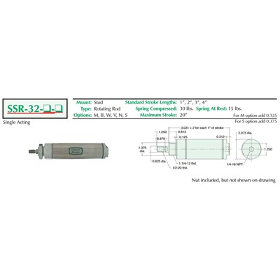 2  S/S Cylinder  Stud Mount  Rotating R