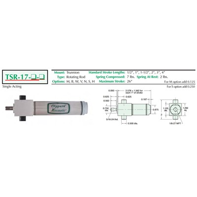 1 1/16  Bore S/S Cylinder  Trunnion Mou