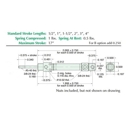 5/16  S/S Cylinder  Universal Mount  Ro