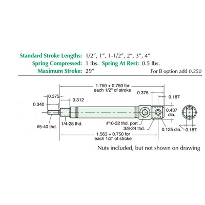 5/16  S/S Cylinder  Universal Mount  Ro