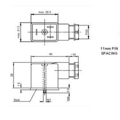 T1 BLK CONN W/DIODE