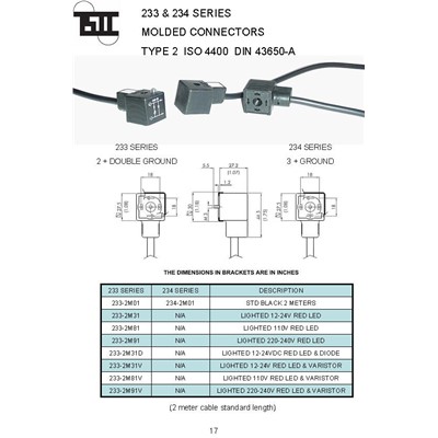 MOLDED DIN WITH 2 PIN DEUTSCH WIRED