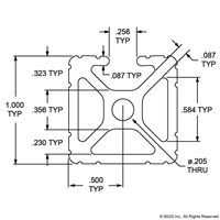 1  X 1  MONO-SLOT T-SLOTTED 145  EXTRUS