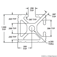 1  X 1  BI-SLOT ADJACENT T-SLOTTED 145