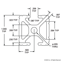 1  X 1  BI-SLOT OPPOSITE T-SLOT 145  EX