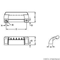 MACHINE HANDLE 240  M8  NYLON