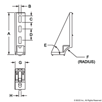 FLOOR BRACKET 45  175 X 86 X 43  LEFT