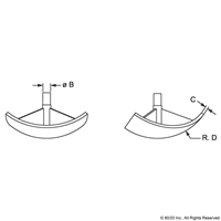 RADIUS COVER CAP FOR 3-WAY CORNER BRACK