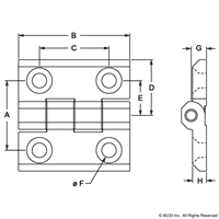 METAL HINGE 60 X 60  NON DETACHABLE