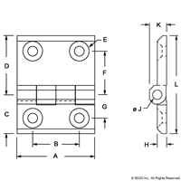 STAINLESS STEEL HINGE  50X63 NON-DETACH