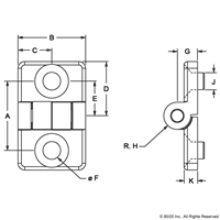 PLASTIC HINGE 20 MINI  NON-DETACHABLE