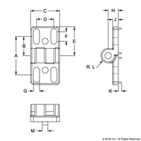 DIE-CAST ZINC HINGE WITH OBLONG HOLES